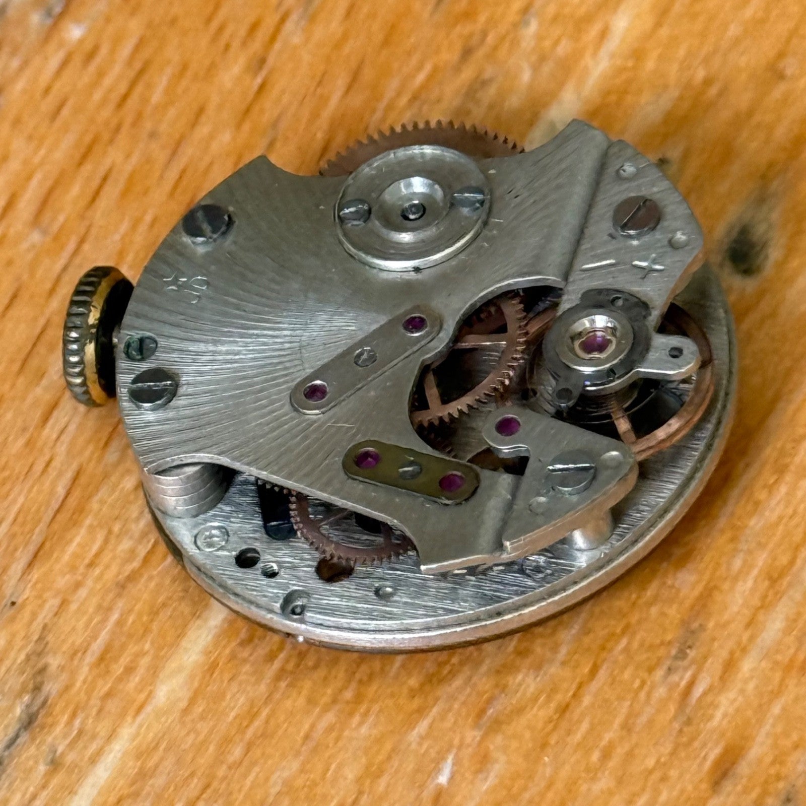 25mm Vintage Hinged Case Newmark Crescent England Nickel Chrome JD Watch PARTS