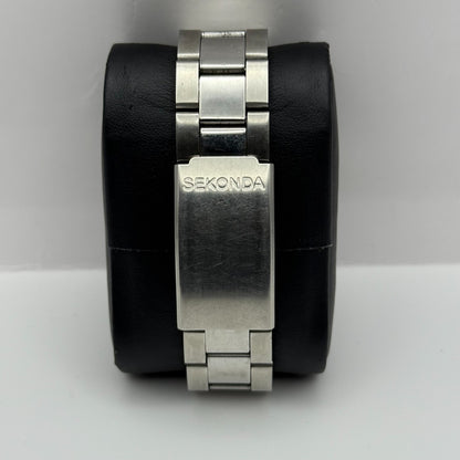 Sekonda Men's Quartz Watch Date Dial Silver Tone Bracelet 43mm PARTS REPAIR