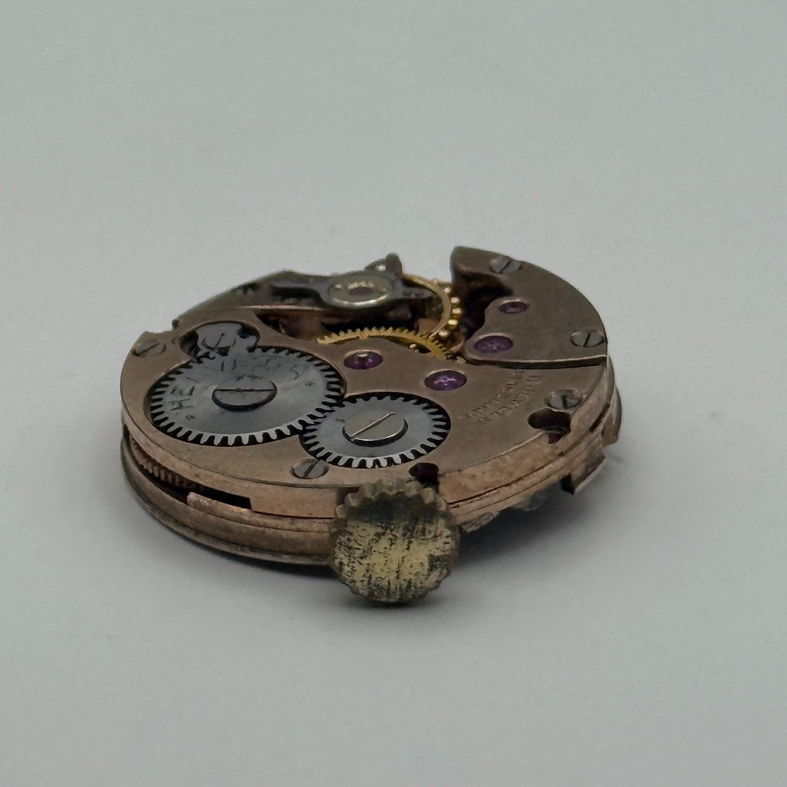 Helvetia 2665 Watch Movement Running Manual Wind Vintage Parts Repair 19.6mm