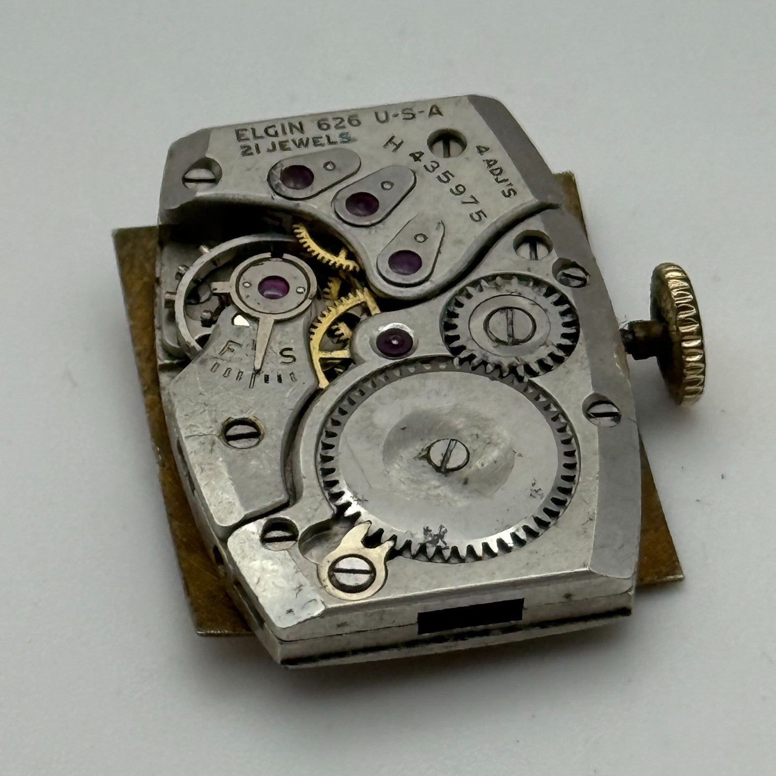 1950 Vintage 15/0s Lord Elgin 626 Model 2 American Watch Movement PARTS REPAIR