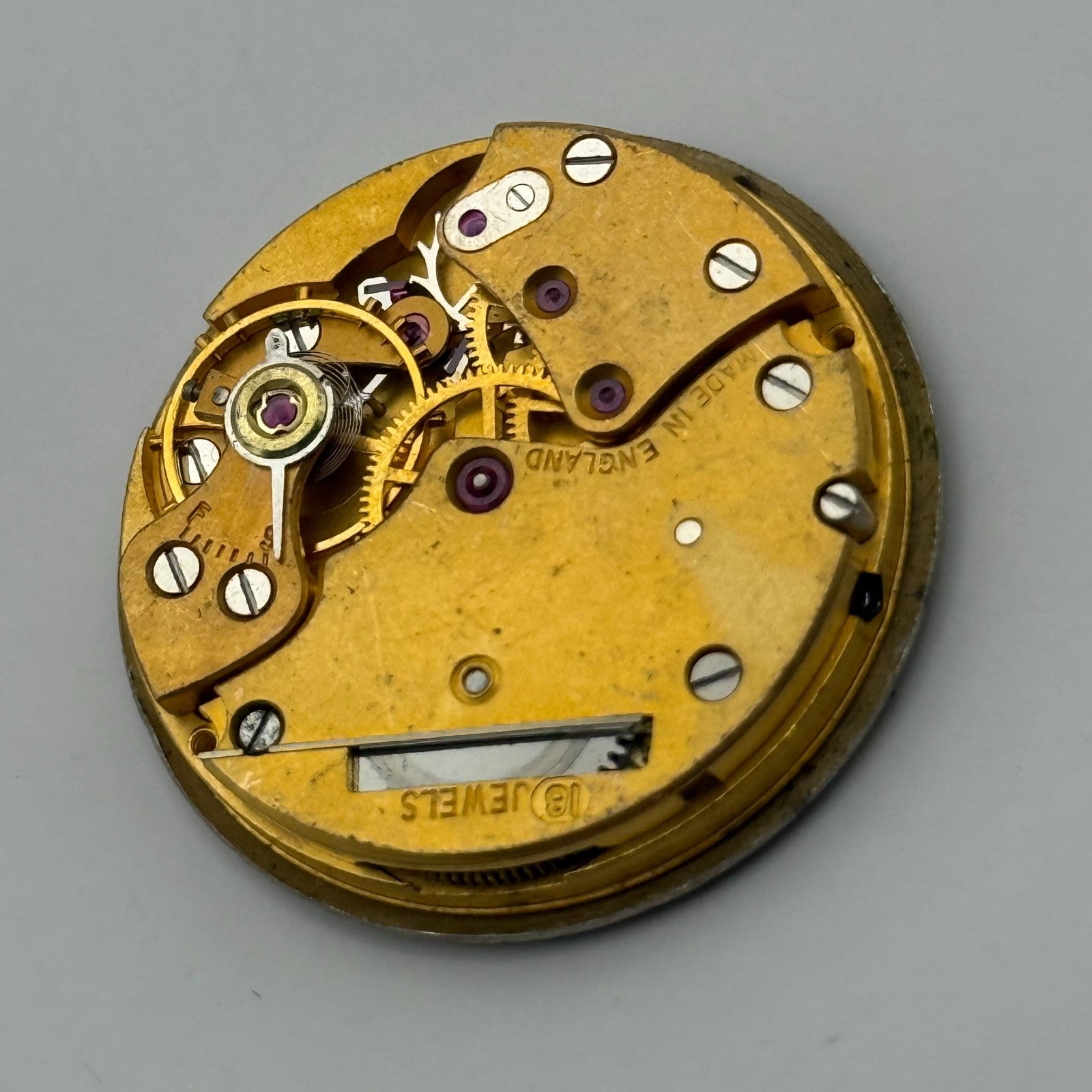 Smiths De Luxe Garrard 18 Jewels Watch Movement Manual Wind Vintage Parts 26.8mm