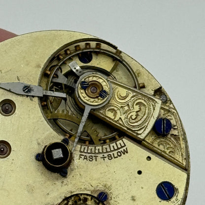 40.7mm Antique Unidentified Interesting Key Wound Pocket Watch Movement PARTS