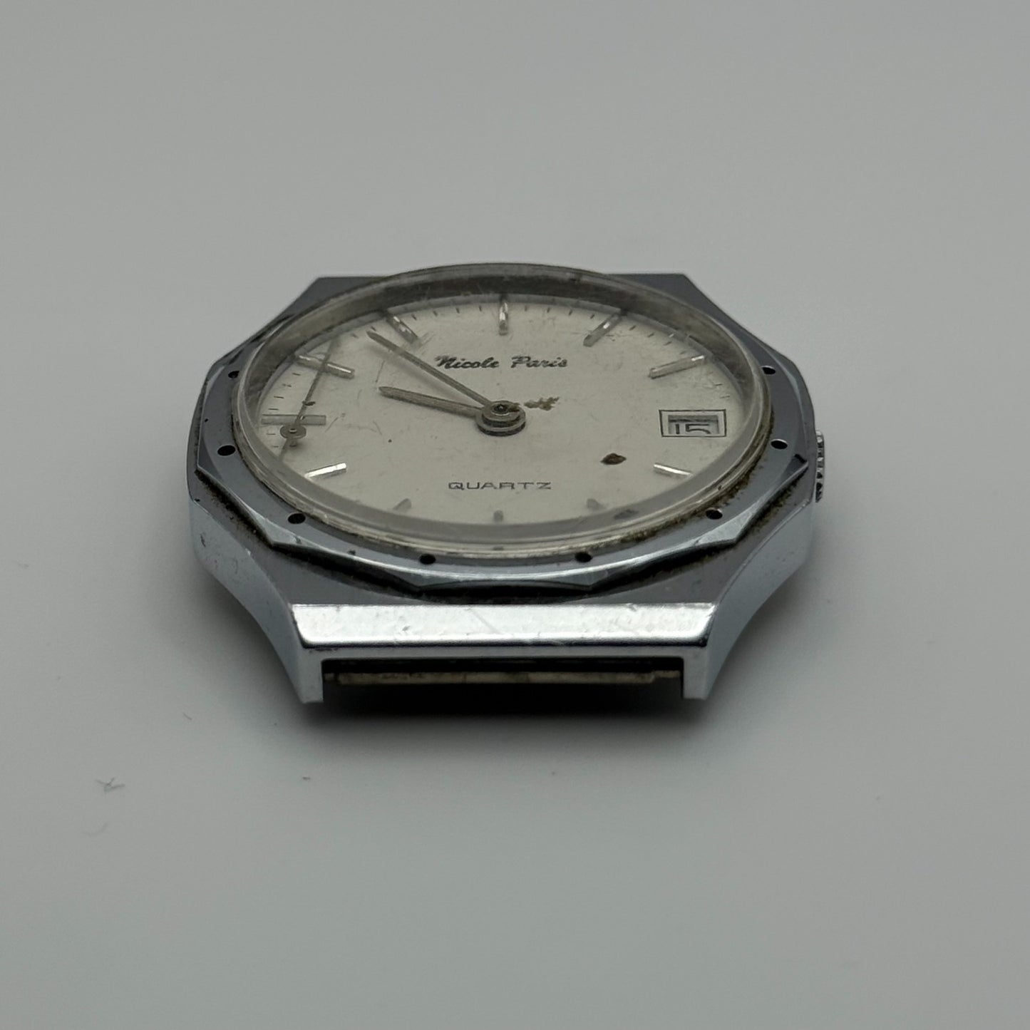 EB 870.111 Quartz Watch Nicole Paris Date Dial Swiss 33mm UNTESTED PARTS REPAIR