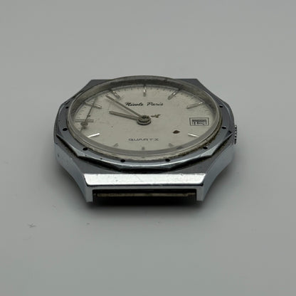 EB 870.111 Quartz Watch Nicole Paris Date Dial Swiss 33mm UNTESTED PARTS REPAIR