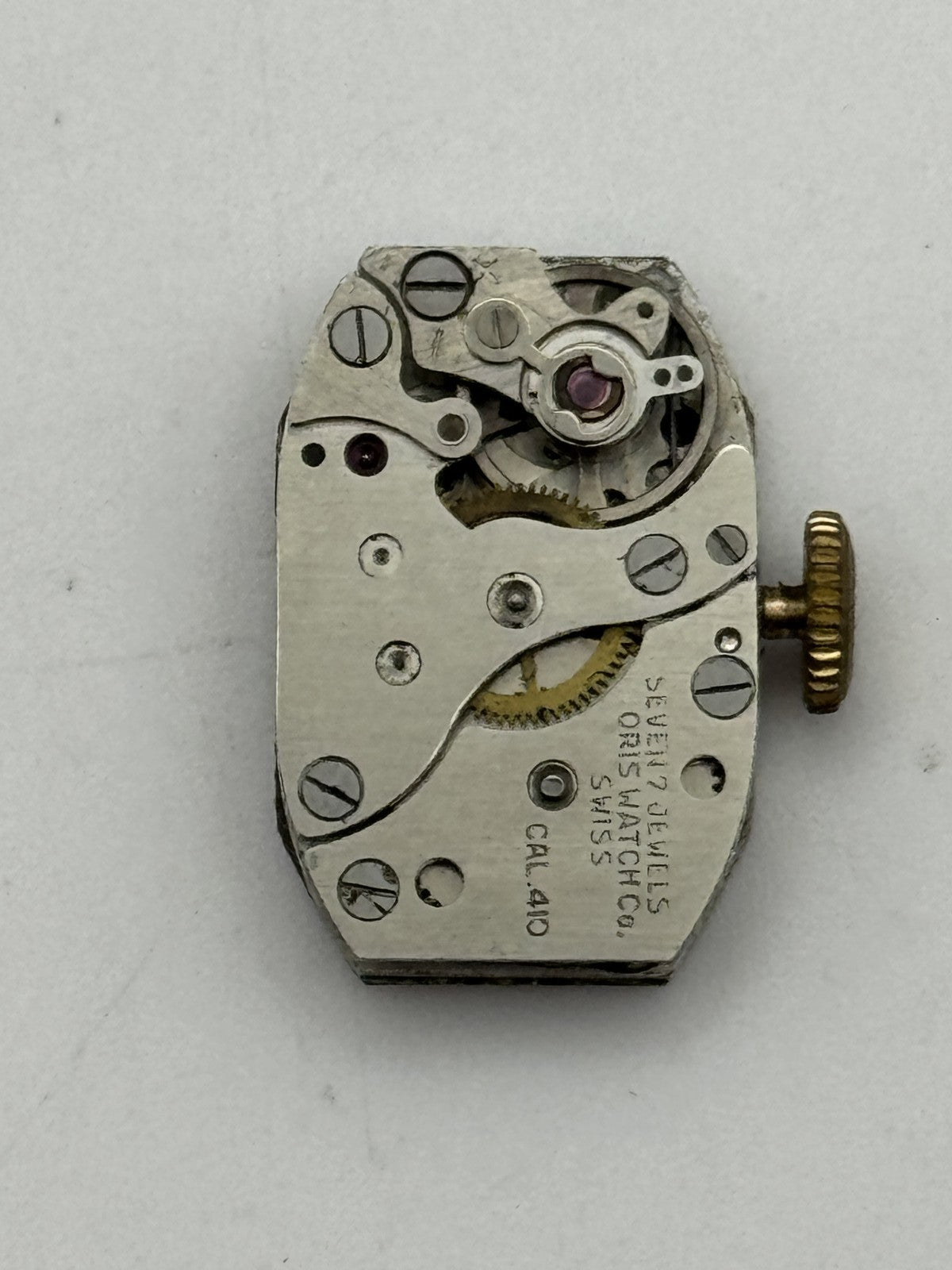 12.8mm Vintage Oris Cal 410 Manual Wind Swiss Watch Movement PARTS REPAIR