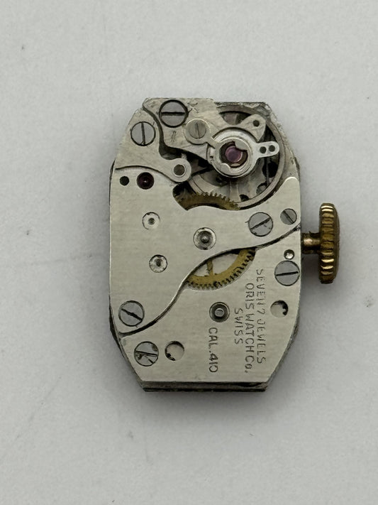 12.8mm Vintage Oris Cal 410 Manual Wind Swiss Watch Movement PARTS REPAIR