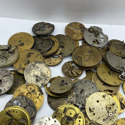 Large Bundle Of Antique Partial Pocket Watch Movements Joblot PARTS REPAIR SPARE