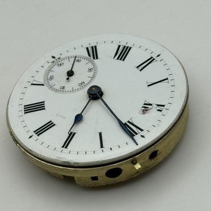 38.6mm Antique Open Face Longines ? Anglo Swiss Pocket Watch Movement PARTS