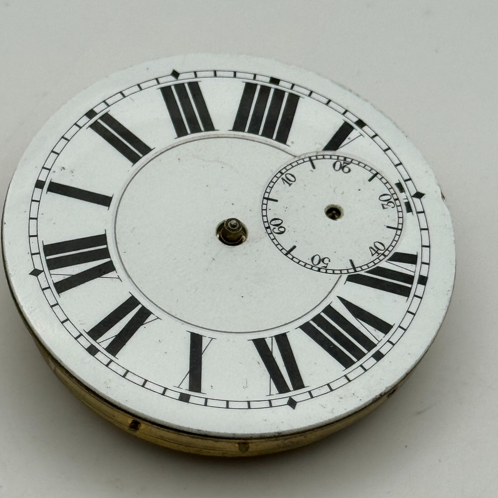 45mm Antique Non Magnetic Balance Intact Key Wound Pocket Watch Movement PARTS