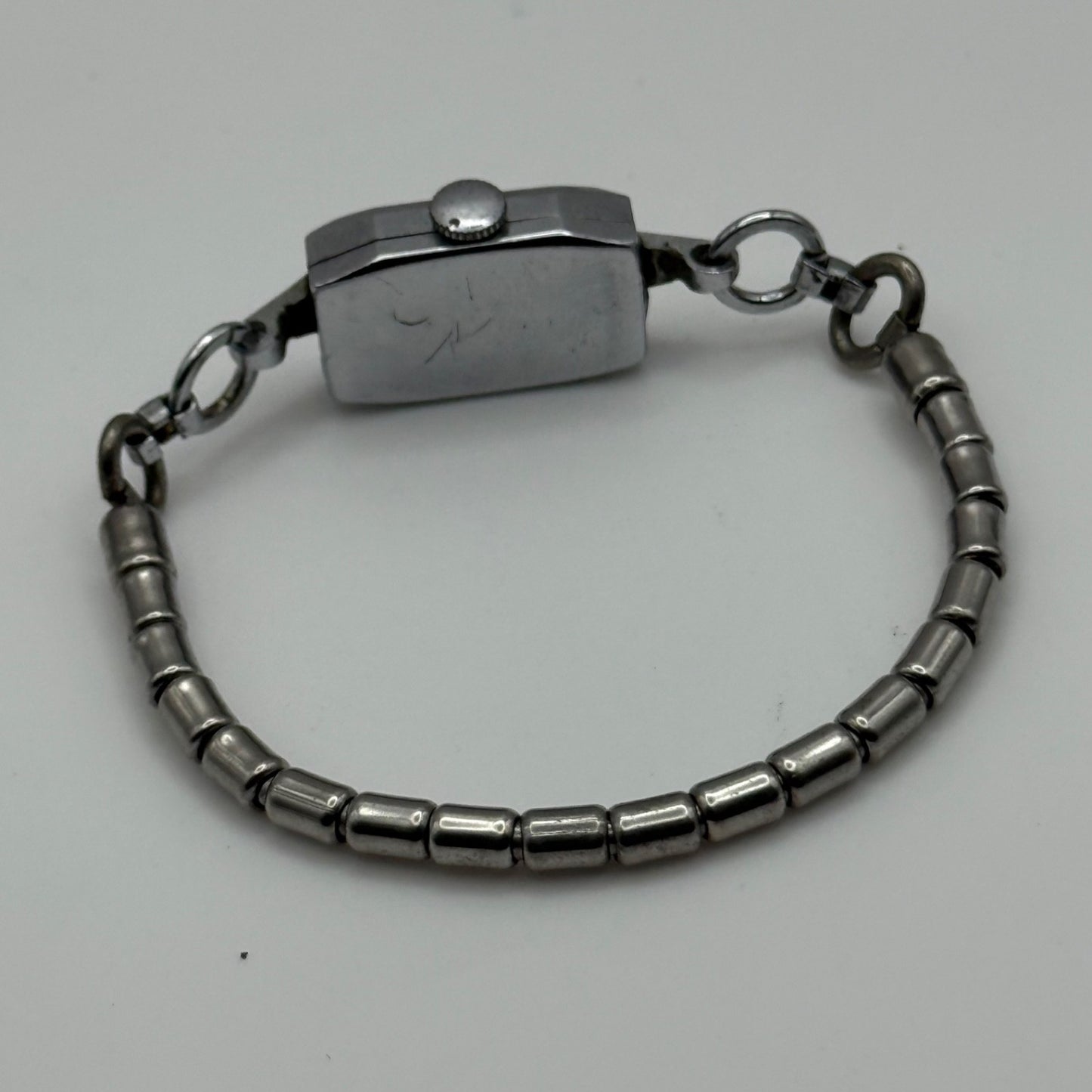 14mm Vintage Ladies Art Deco Beaded Bracelet Manual Wind Watch PARTS / REPAIR