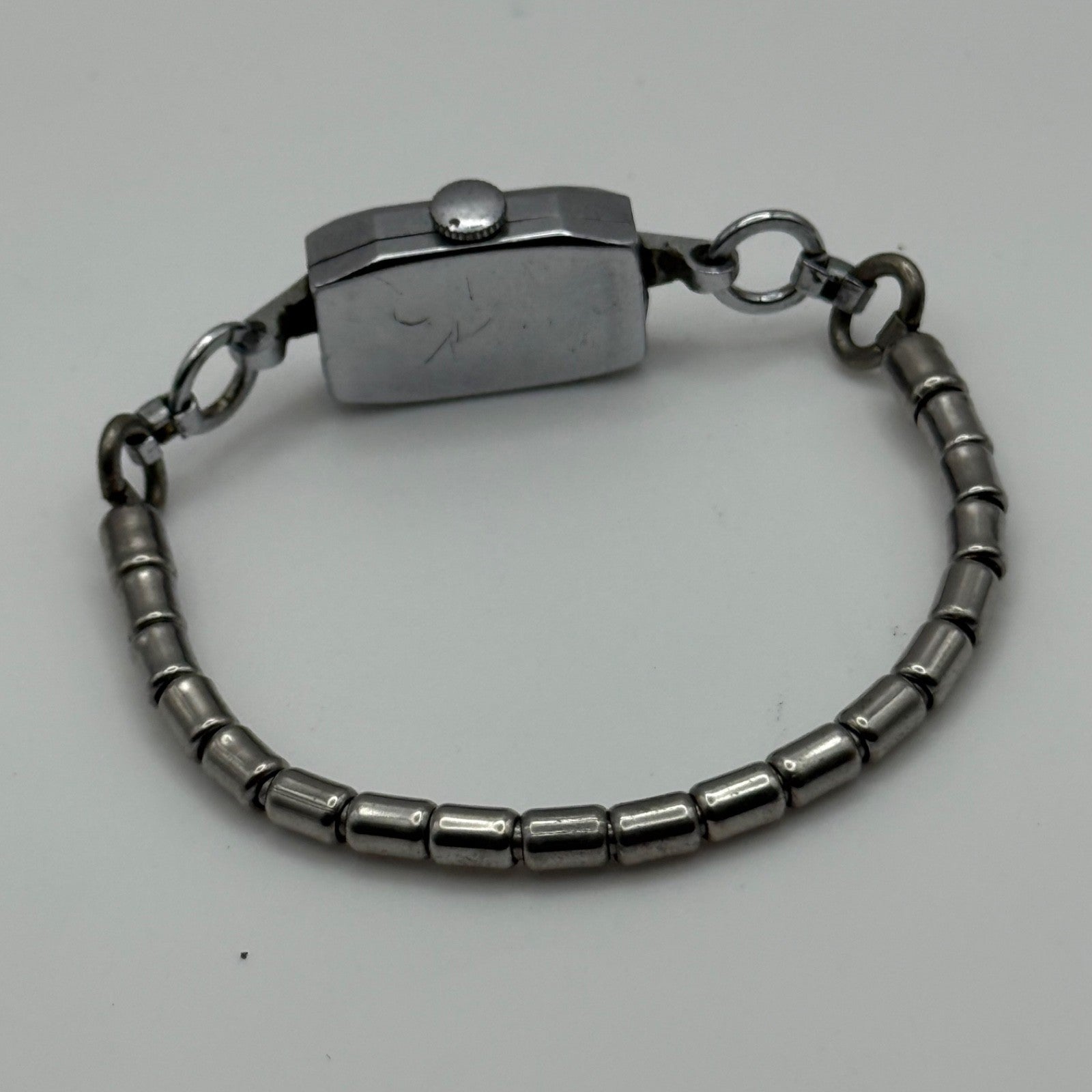 14mm Vintage Ladies Art Deco Beaded Bracelet Manual Wind Watch PARTS / REPAIR