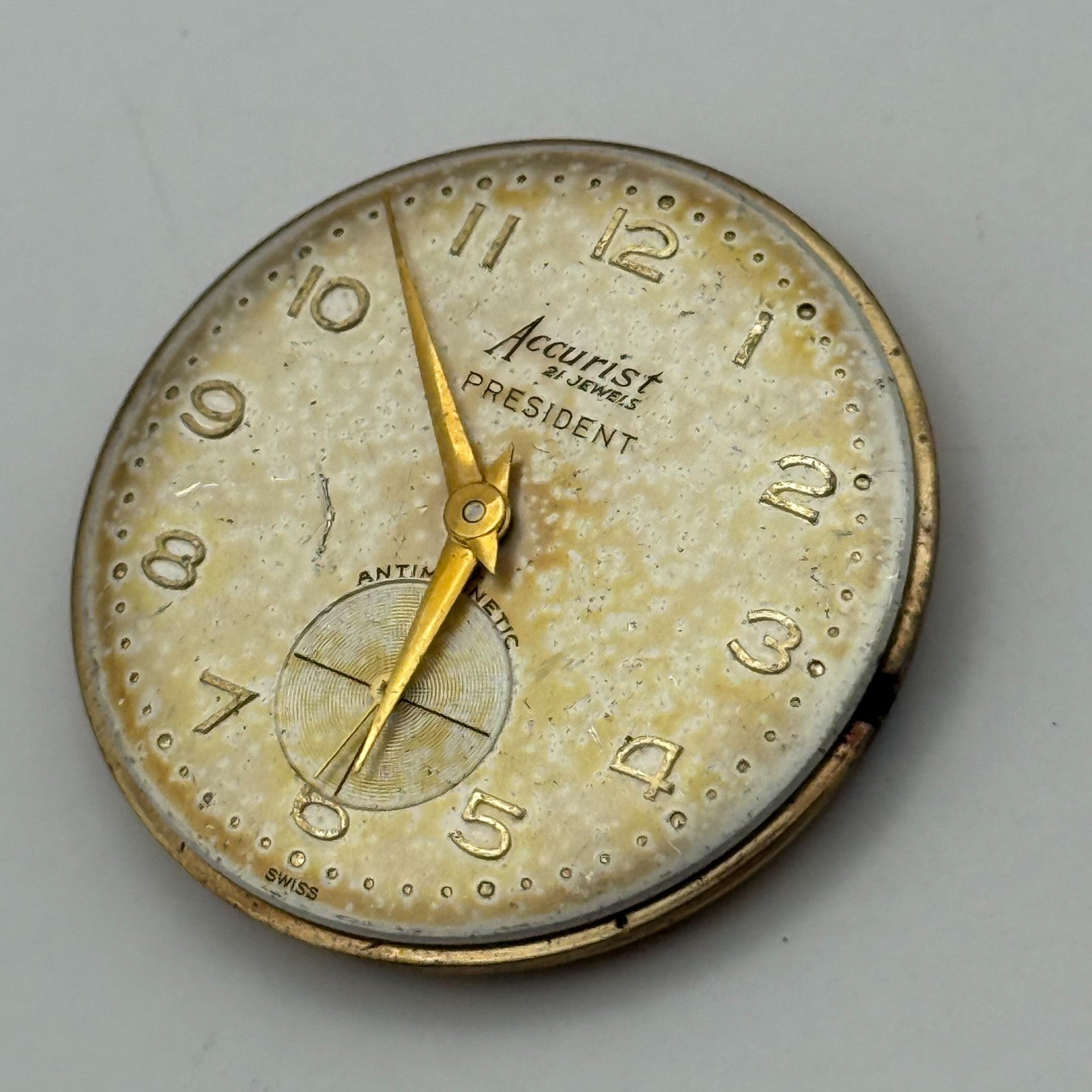 AS 1002 984 Watch Movement Accurist President Manual Wind Vintage Parts 29.7mm