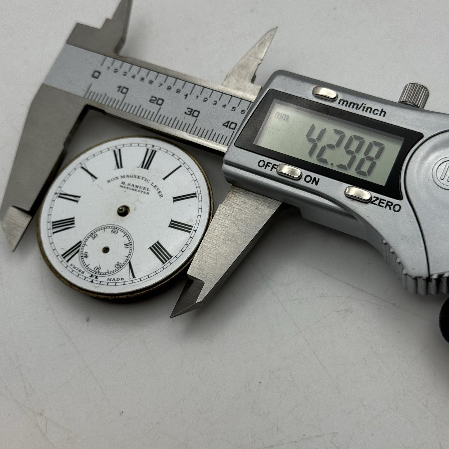 42.9mm H Samuel Non Magnetic Lever Pocket Watch Movement FOR PARTS