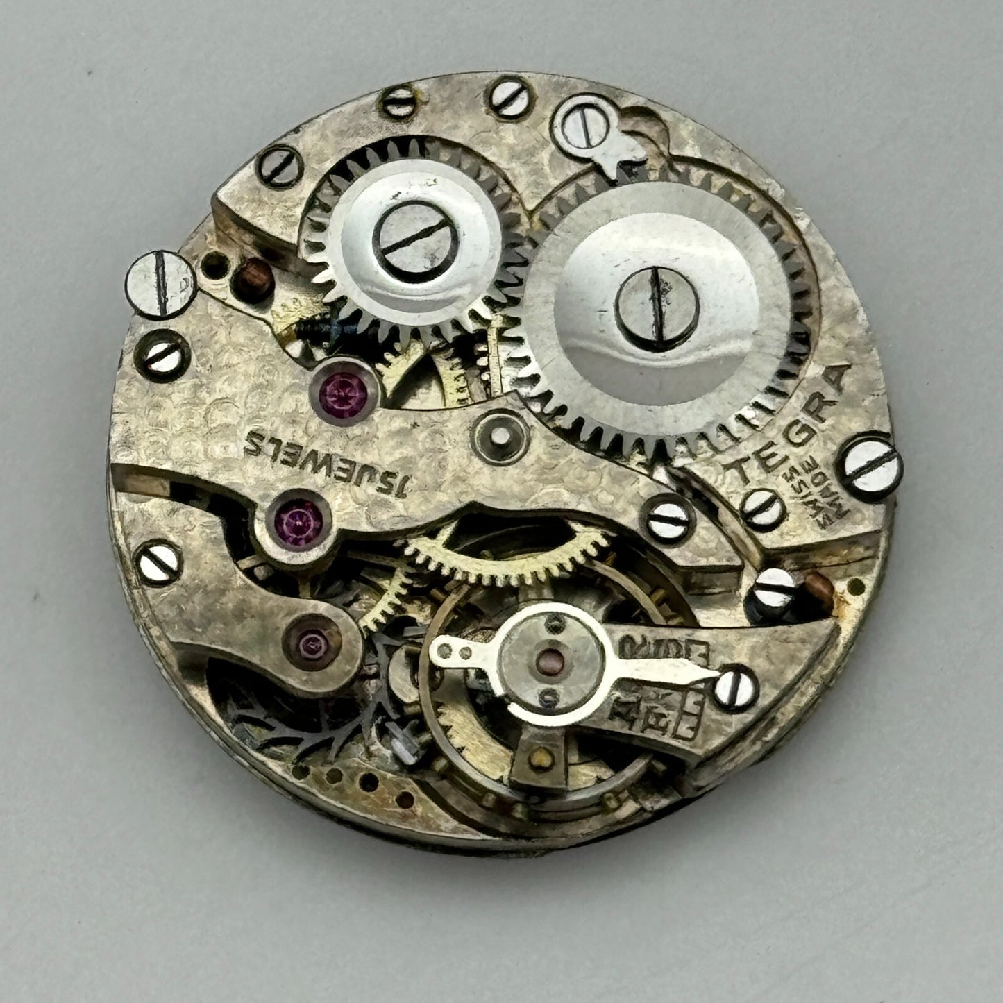23.7mm Tegra 15 Jewels Swiss Porcelain Dial Trench Watch Movement Manual Wind