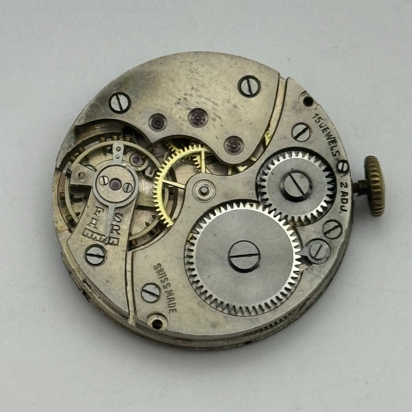 27.3mm Mens Unidentified 15 Jewels Trench Watch Movement Manual Wind Swiss PARTS