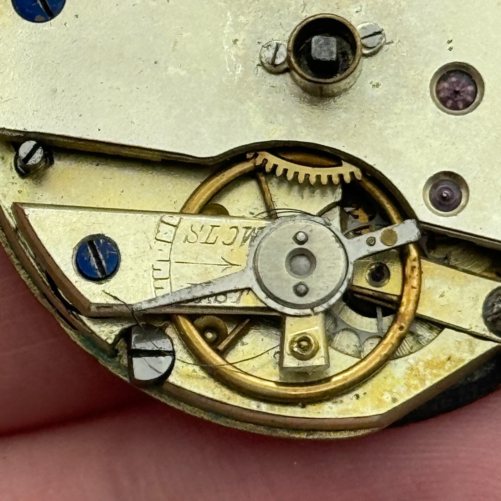 36.1mm Antique Beautiful Porcelain Dial Key Wound Pocket Watch Movement PARTS