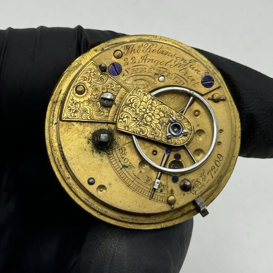 37.8mm Thomas Robinson Sheffield No Chain Fusee Pocket Watch Movement FOR PARTS