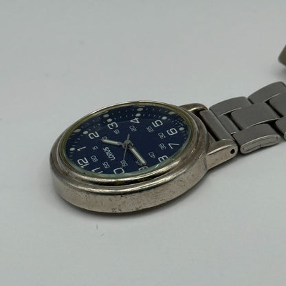 Lorus Quartz Fob Nurse Watch Blue Dial Base Metal Japan Working 29mm