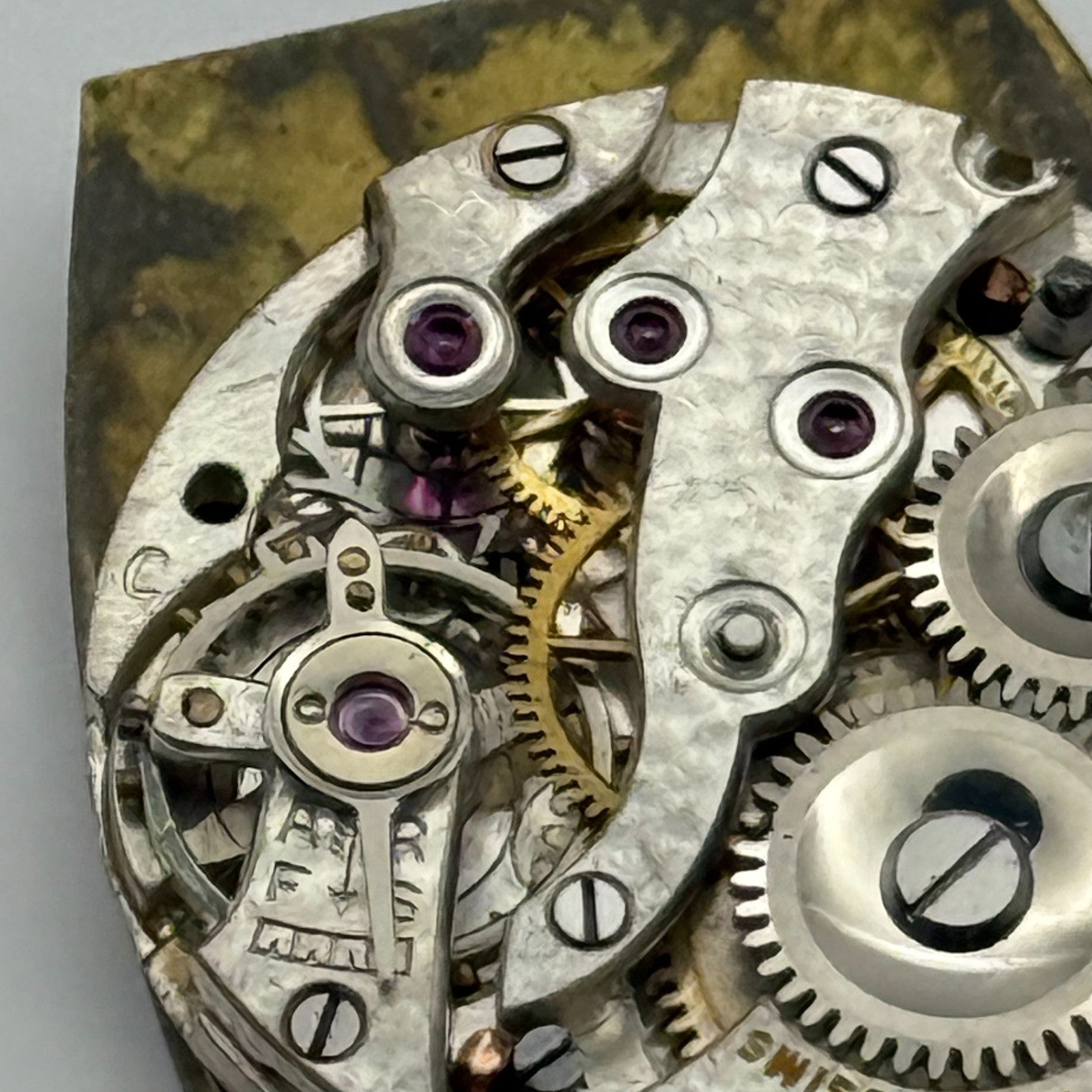 Art Deco 15 Jewels Swiss Sub Seconds Watch Movement Manual Wind Parts 19.6mm