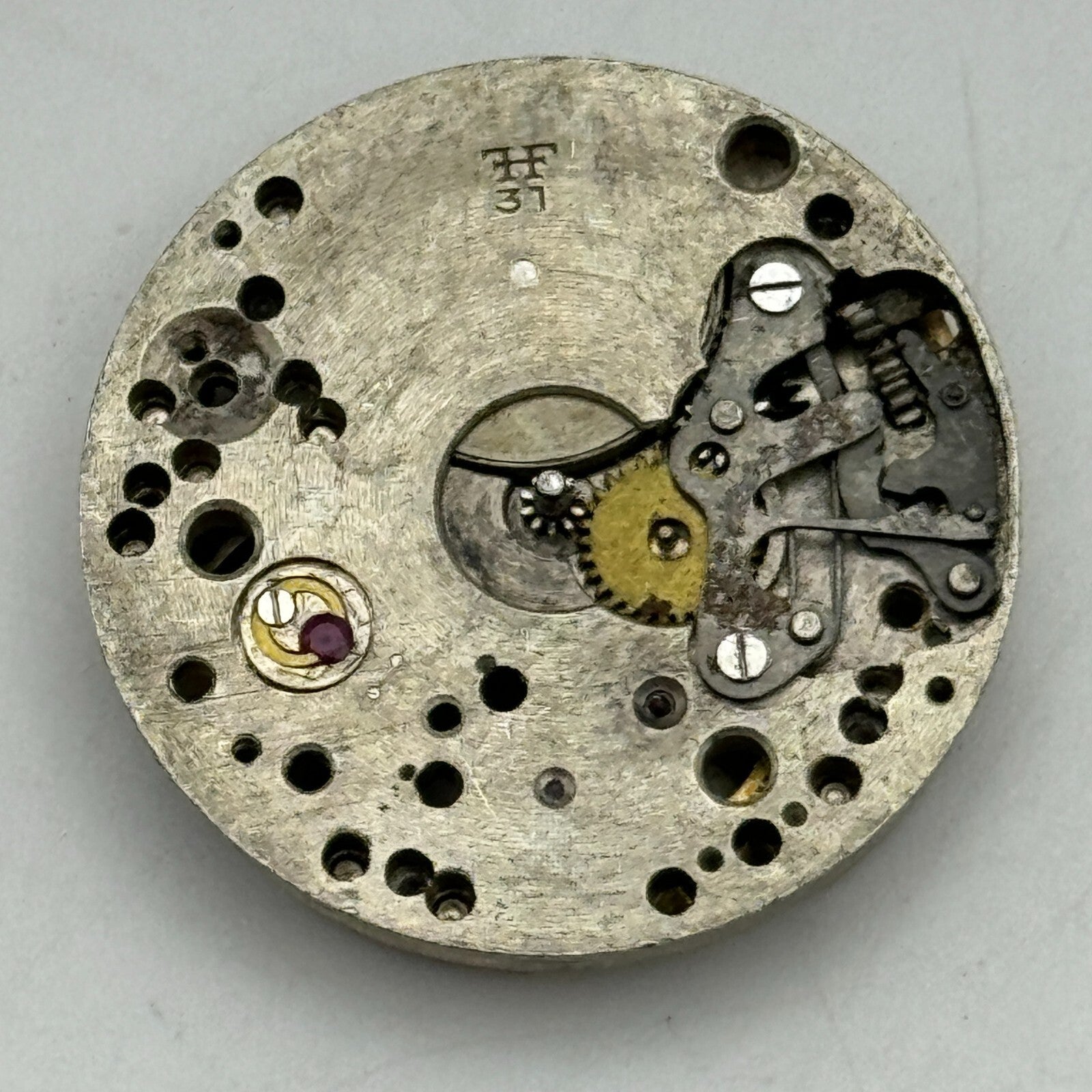 23.6mm FHF 37 Swiss 15 Jewels Manual Wind Watch Movement Vintage PARTS SPARES