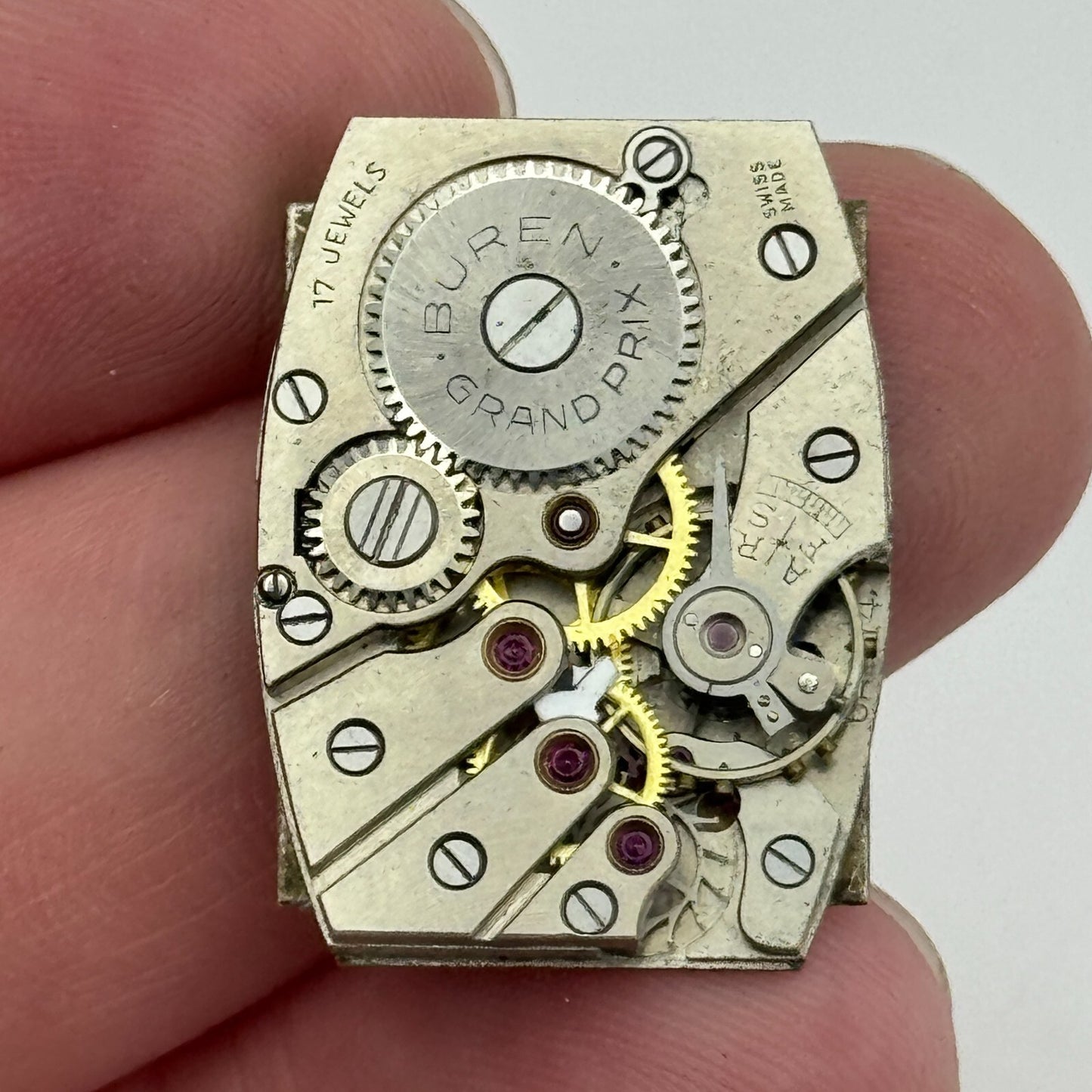 20mm Buren Grand Prix Cal 14 Tank Tonneau Manual Wind Swiss Watch Movement PARTS