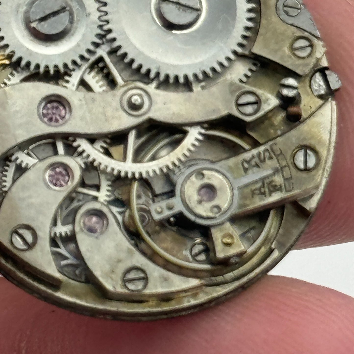 24.9mm Unidentified Swiss Balance Ok Trench Watch Movement Manual Wind PARTS