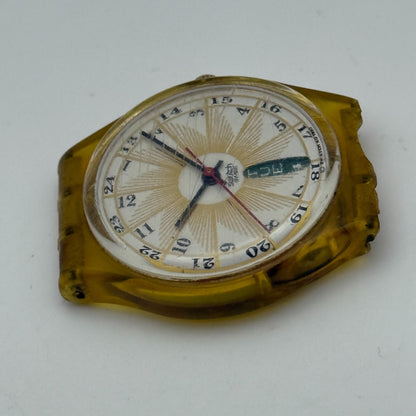 33mm Vintage 1992 Swatch GK707 Day Date Watch UNTESTED PARTS REPAIR