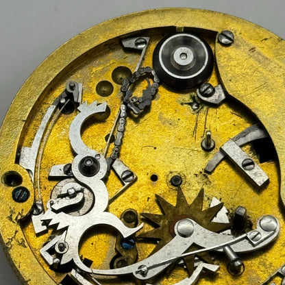 Complication French Pocket Watch Movement Signed A Paris Antique Parts / Repair