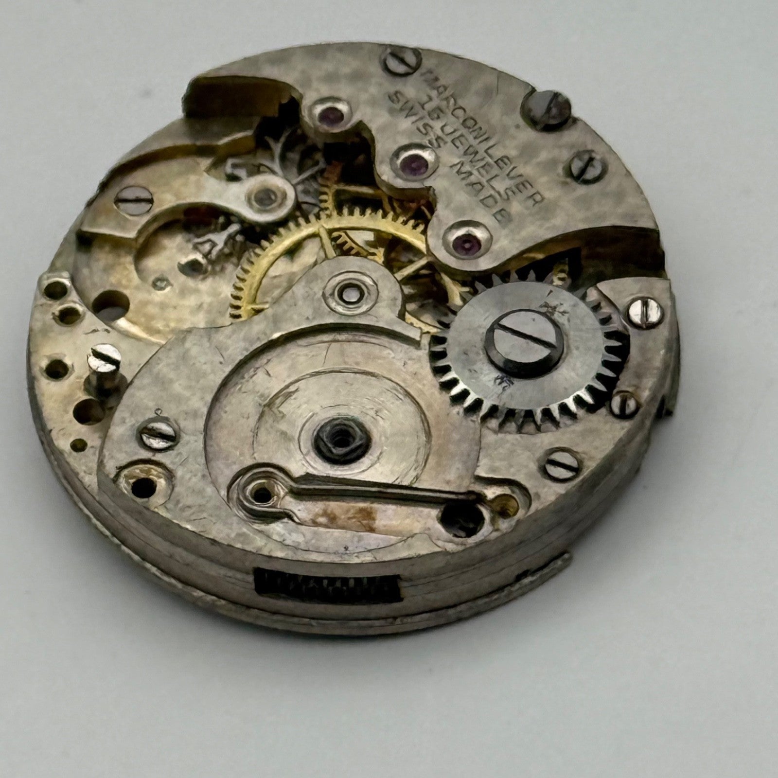 Rolex Marconi Lever Sila 15 Jewels Watch Movement Vintage Parts Repair 23.8mm