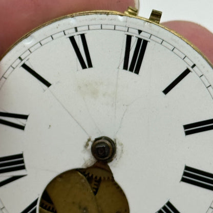 43mm Antique Unusual Nugent Wells & Son Newport Pocket Watch Movement PARTS