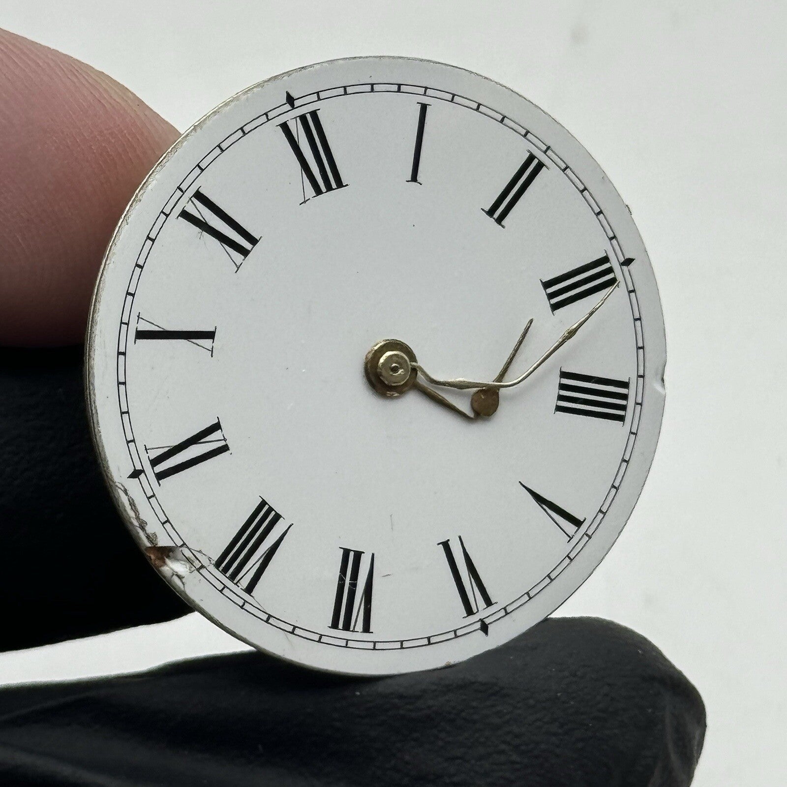 31.6mm Quality White Porcelain Dial Cylinder Watch Movement FOR PARTS