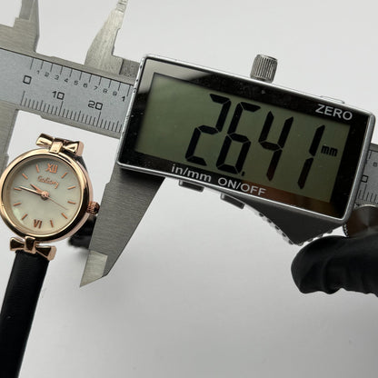 GoGoey Ladies Quartz Watch Mother of Pearl Dial Black Strap Working 24mm