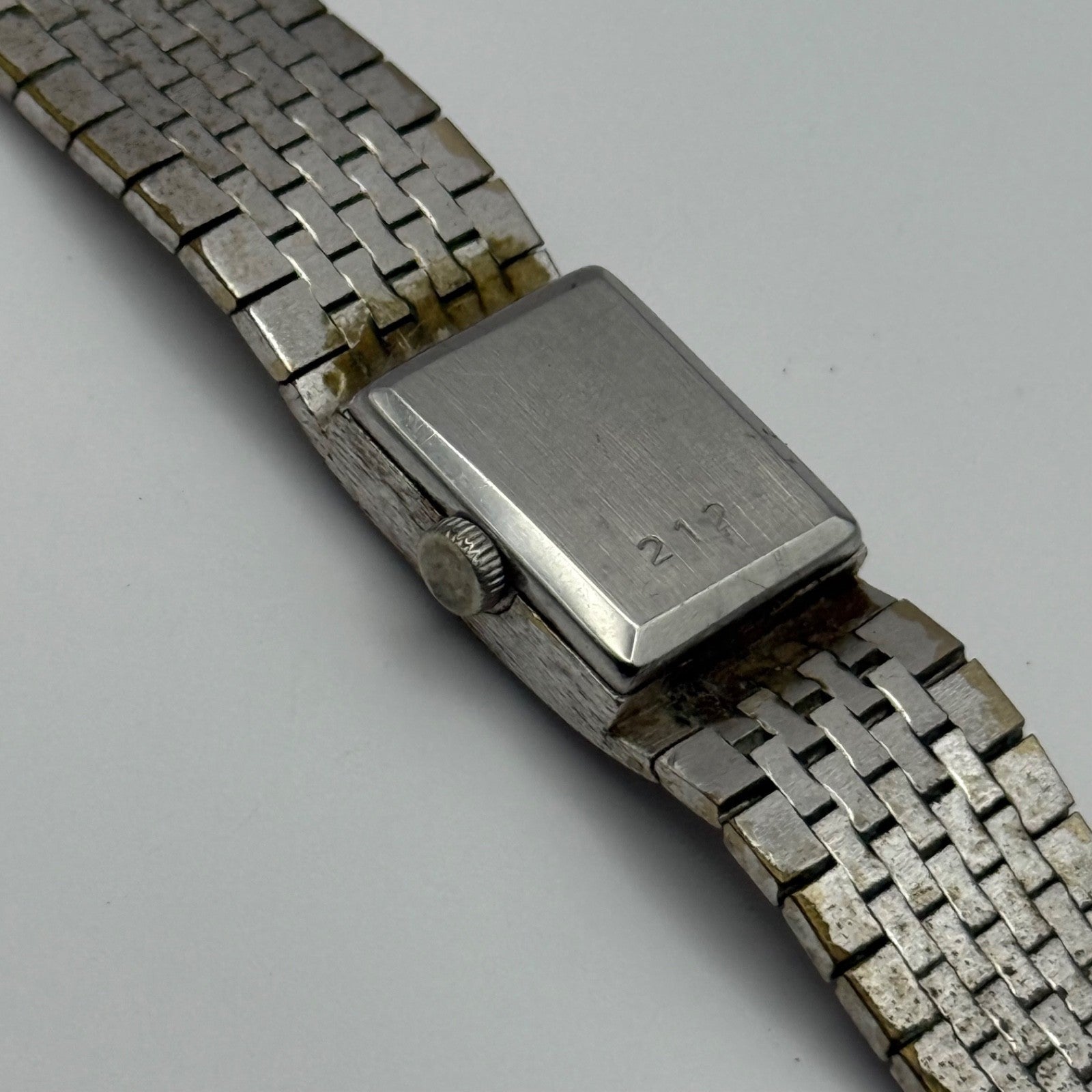 15mm Vintage Rotary Swiss Bark Affect Stainless Manual Wind Watch PARTS / REPAIR