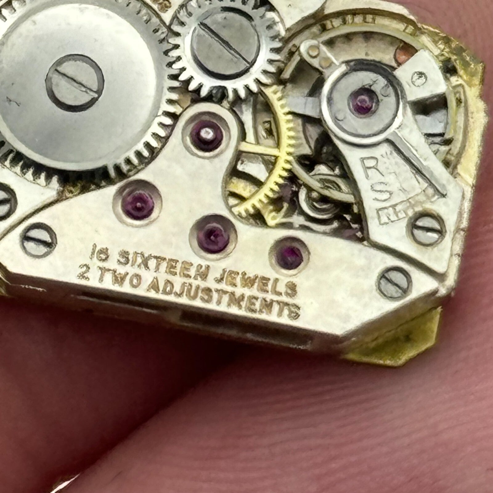 13mm Running Muro Watch Co Art Deco Manual Wind Red Crown Watch Movement PARTS