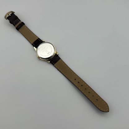 Infinite Ladies Quartz Watch Mother of Pearl Dial Brown Strap Japan Working 31mm