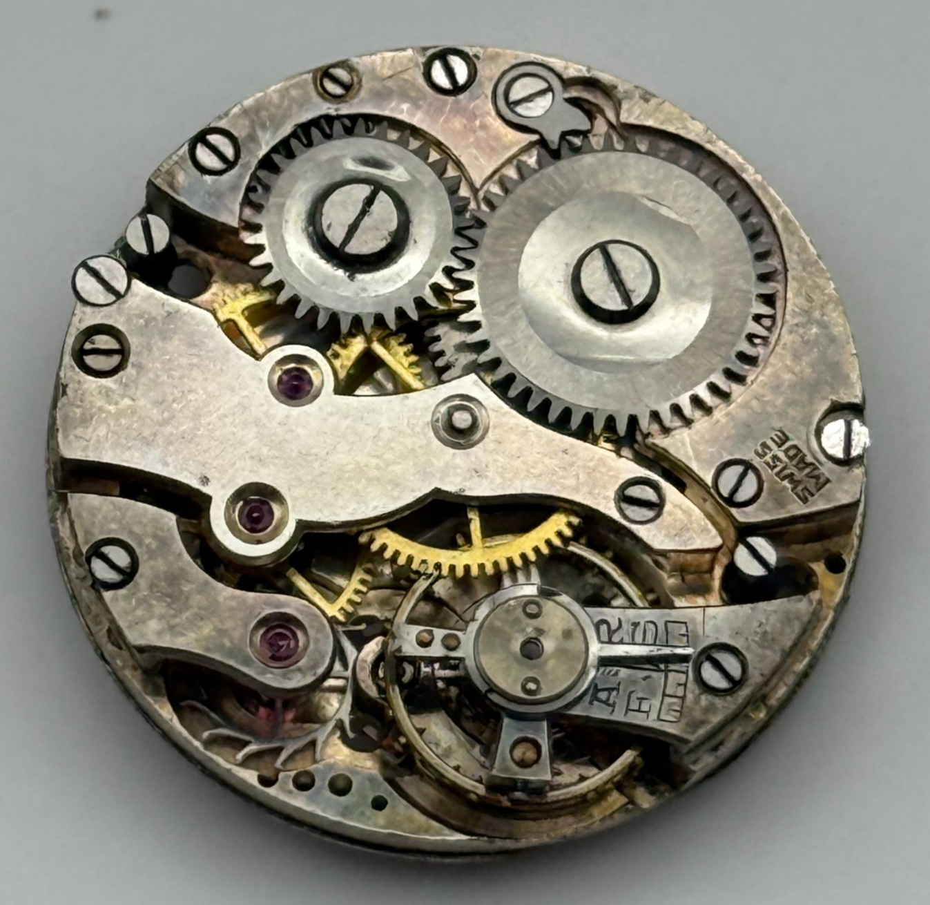 AS A Schild Swiss Watch Movement Manual Wind Vintage Parts Repair Spares 23.5mm