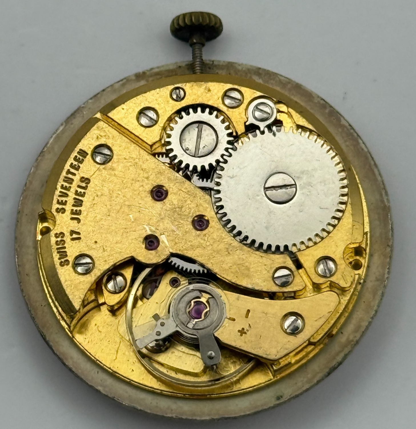 FHF ST 96 Pointer Watch Movement Running Avia Manual Wind Vintage Parts 25.9mm