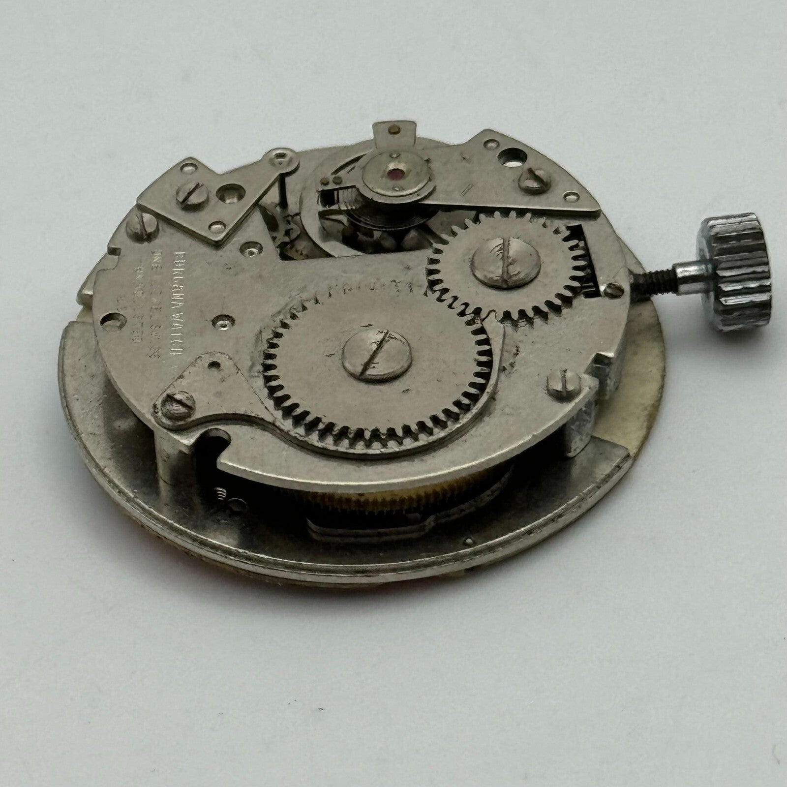 31.2mm Lucerne Burgana D320 Earth Blue Dial Watch Movement Swiss Vintage PARTS