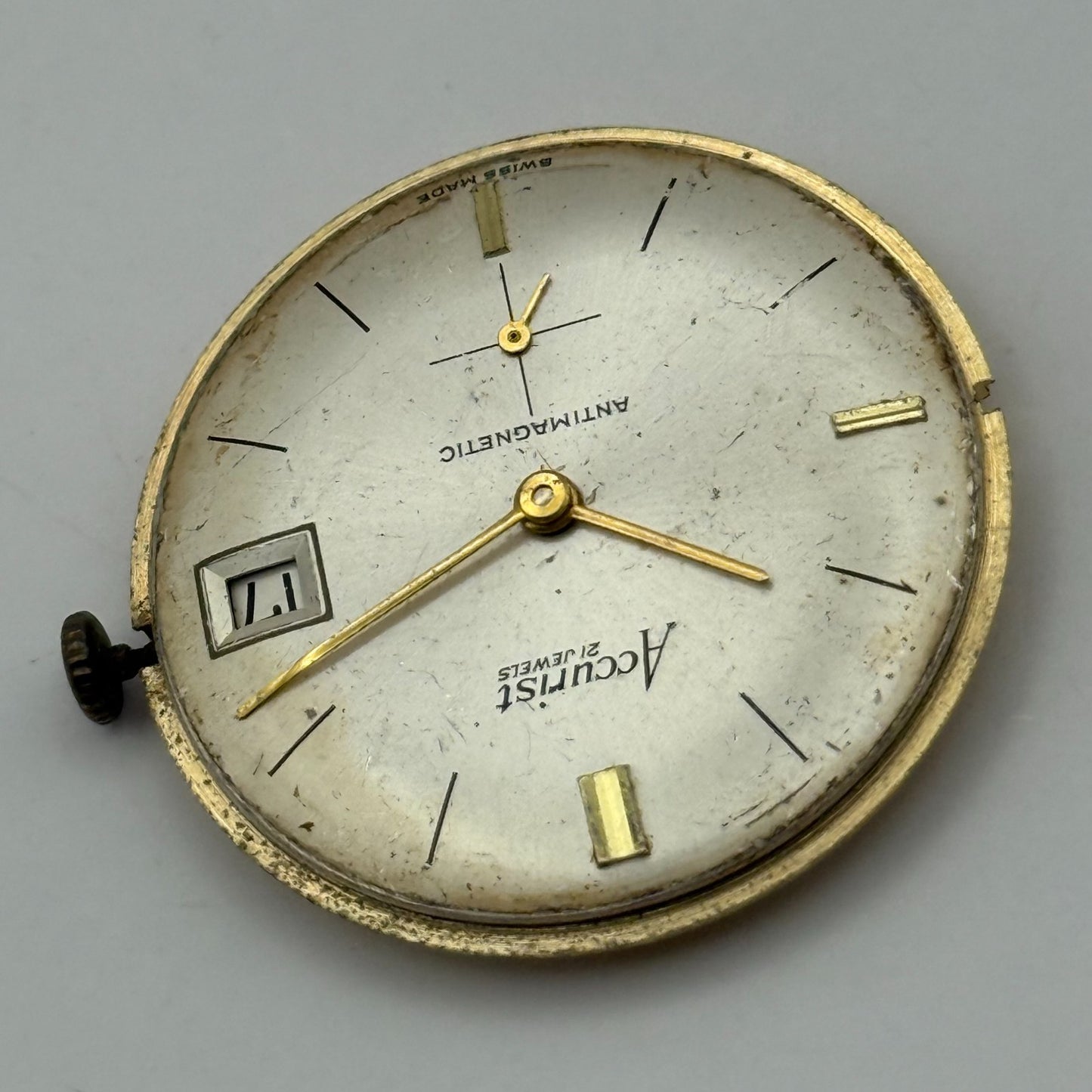 AS 1691/93 Watch Movement Accurist Manual Wind Vintage Swiss Parts Repair 30.3mm