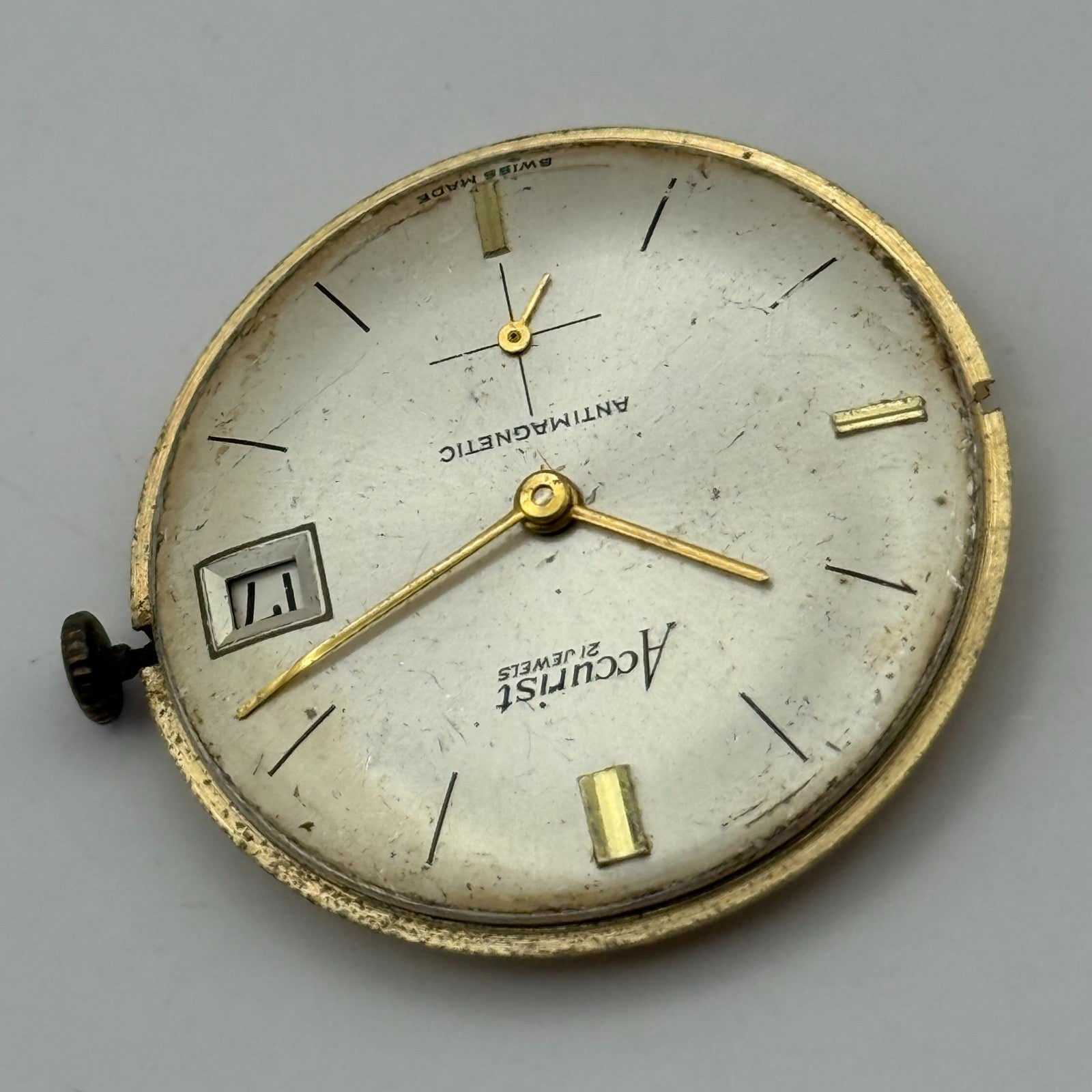 AS 1691/93 Watch Movement Accurist Manual Wind Vintage Swiss Parts Repair 30.3mm