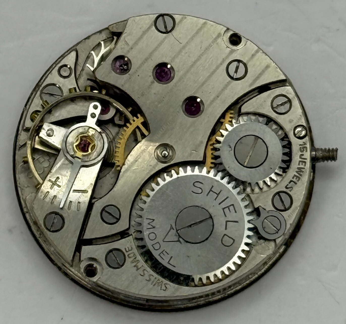 23.6mm Vintage Shield V Model Peseux 170 Manual Wind Watch Movement PARTS REPAIR