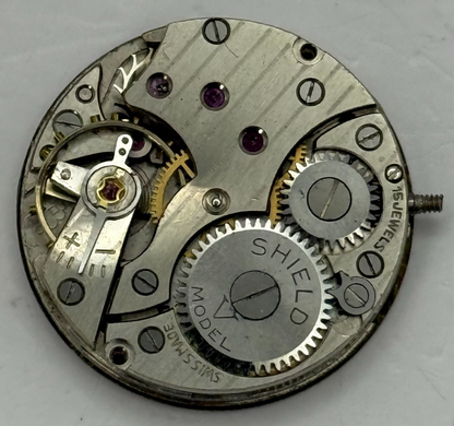 23.6mm Vintage Shield V Model Peseux 170 Manual Wind Watch Movement PARTS REPAIR