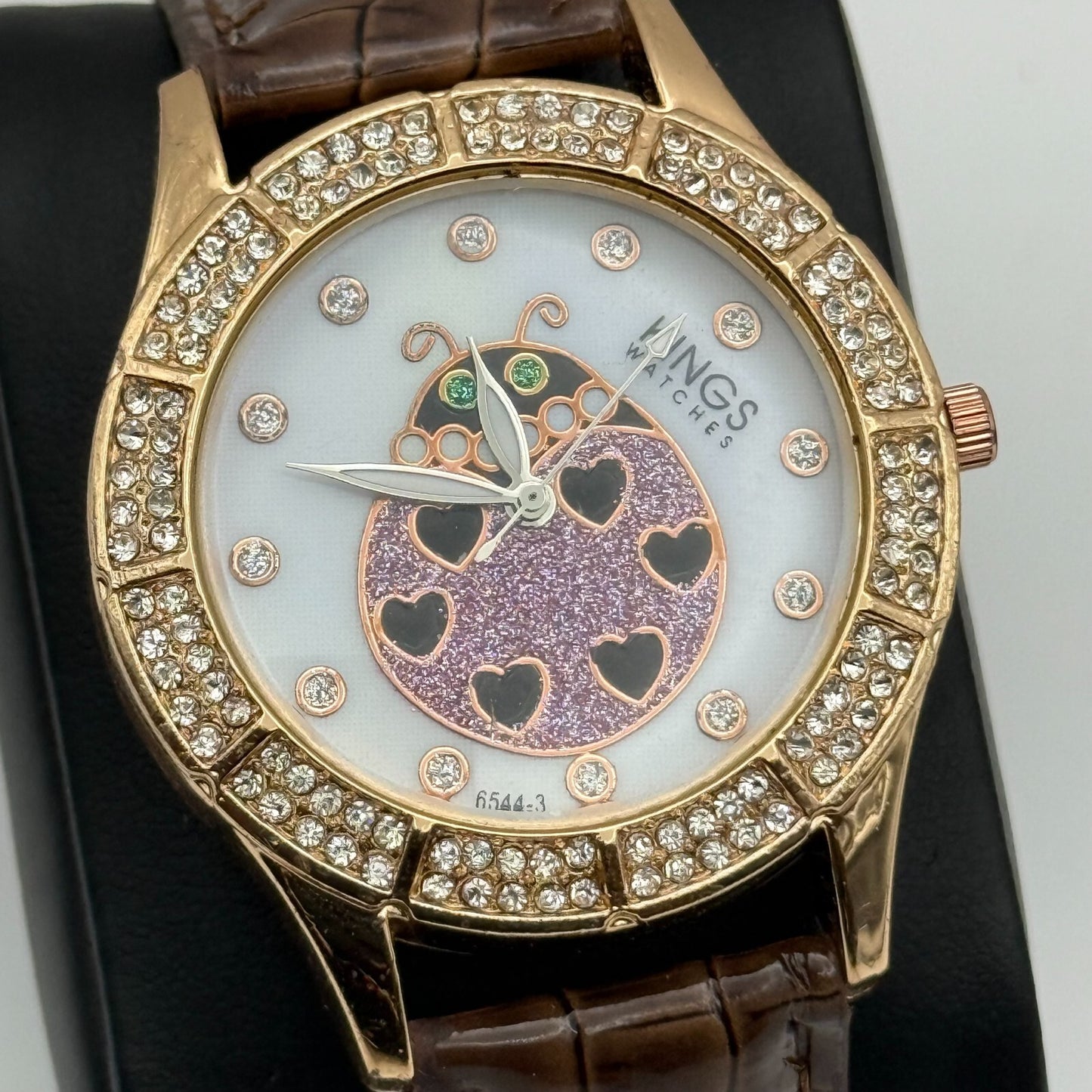 39mm Working Kings Jewelled Lady Bird 6544-3 Quartz Watch 9 Inches New Battery