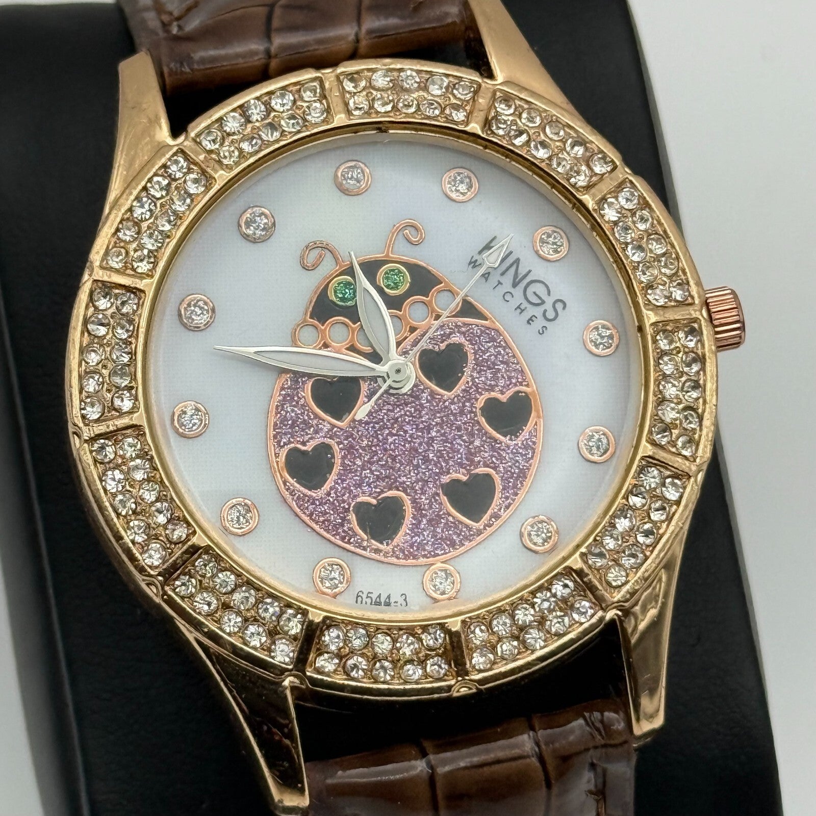 39mm Working Kings Jewelled Lady Bird 6544-3 Quartz Watch 9 Inches New Battery