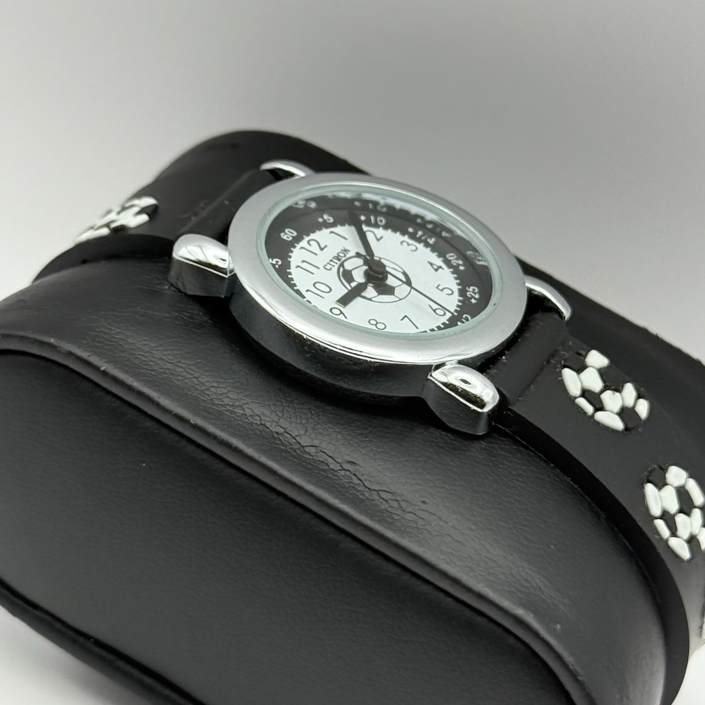 Citron Kids Quartz Watch Soccer Ball Print Strap Sporty Working 27mm New Battery