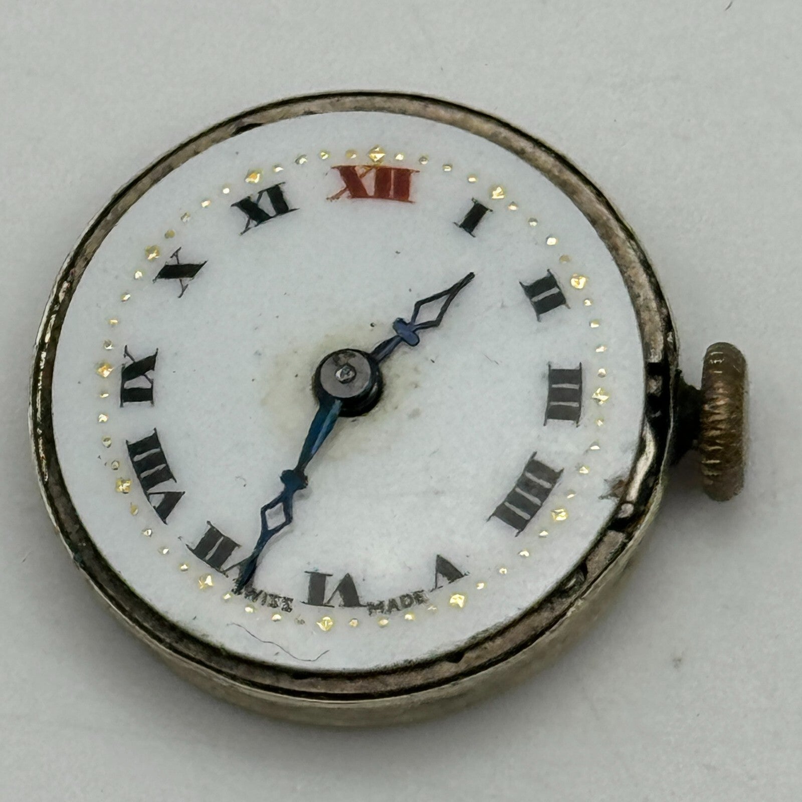 20.2mm Bernex No 2 Swiss 15501 Trench Watch Movement Manual Wind Vintage PARTS