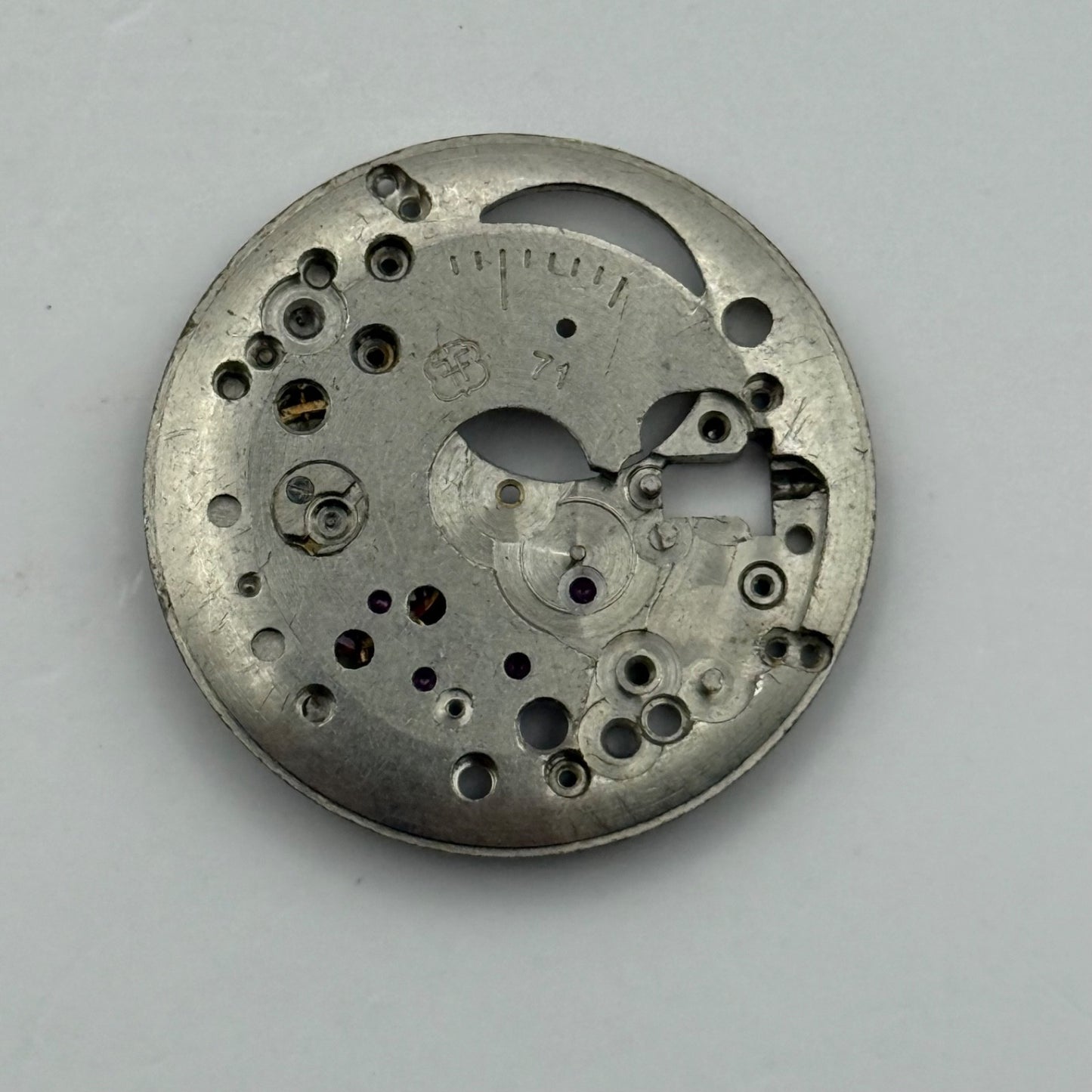 FHF 71 Watch Movement Manual Wind Vintage Swiss Incomplete Parts Repair 25.9mm