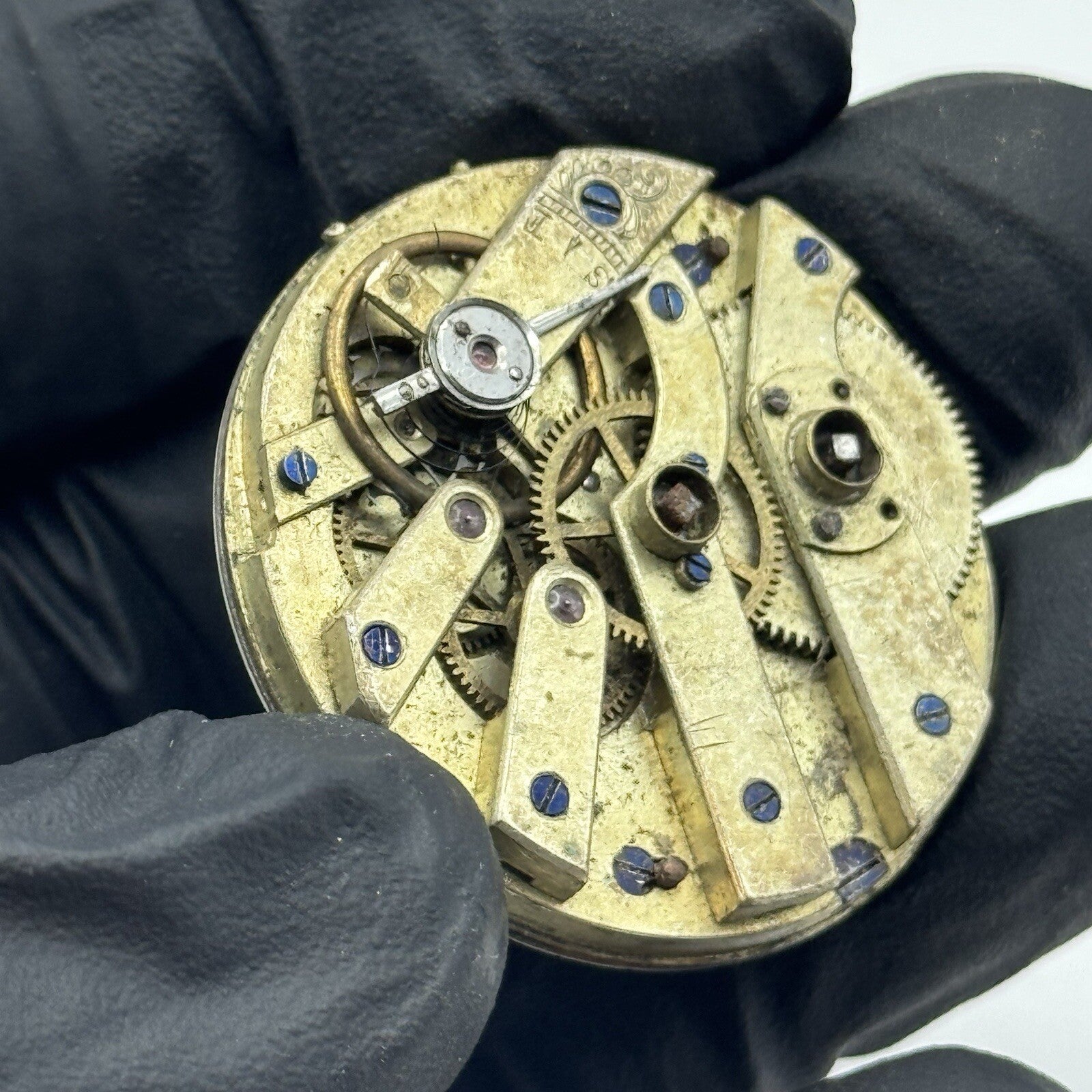 33.9mm Quality White Porcelain Dial Cylinder Watch Movement FOR PARTS