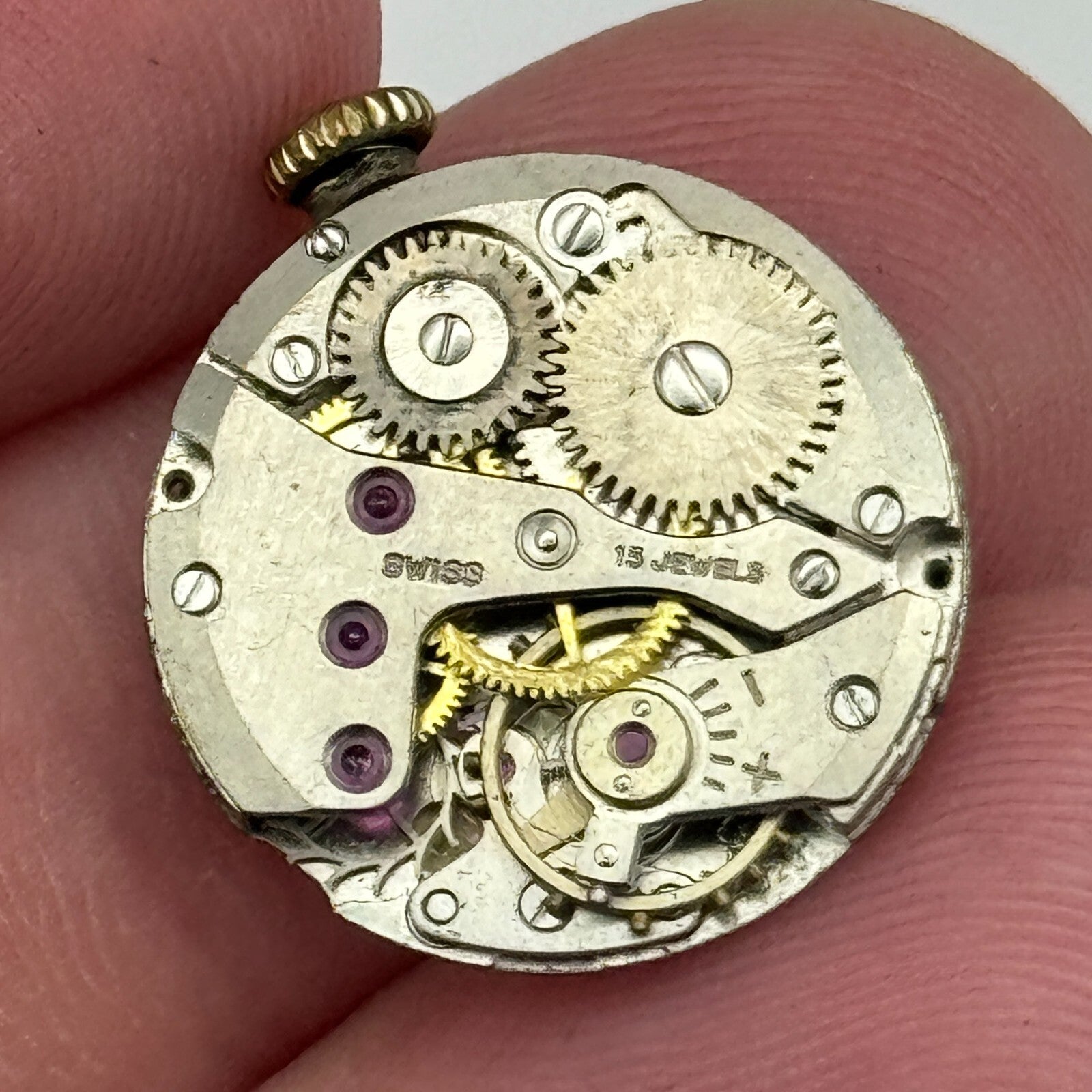 17.5mm Ladies Avia Felsa F 4023 Manual Wind Watch Movement Swiss Vintage PARTS