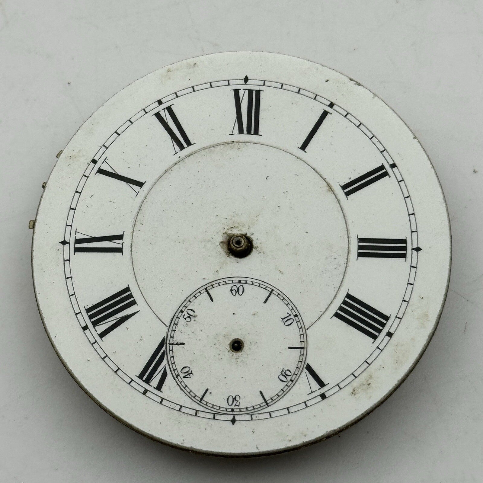 45.2mm Unidentified Pocket Watch Movement Roman Numerals Dial FOR PARTS